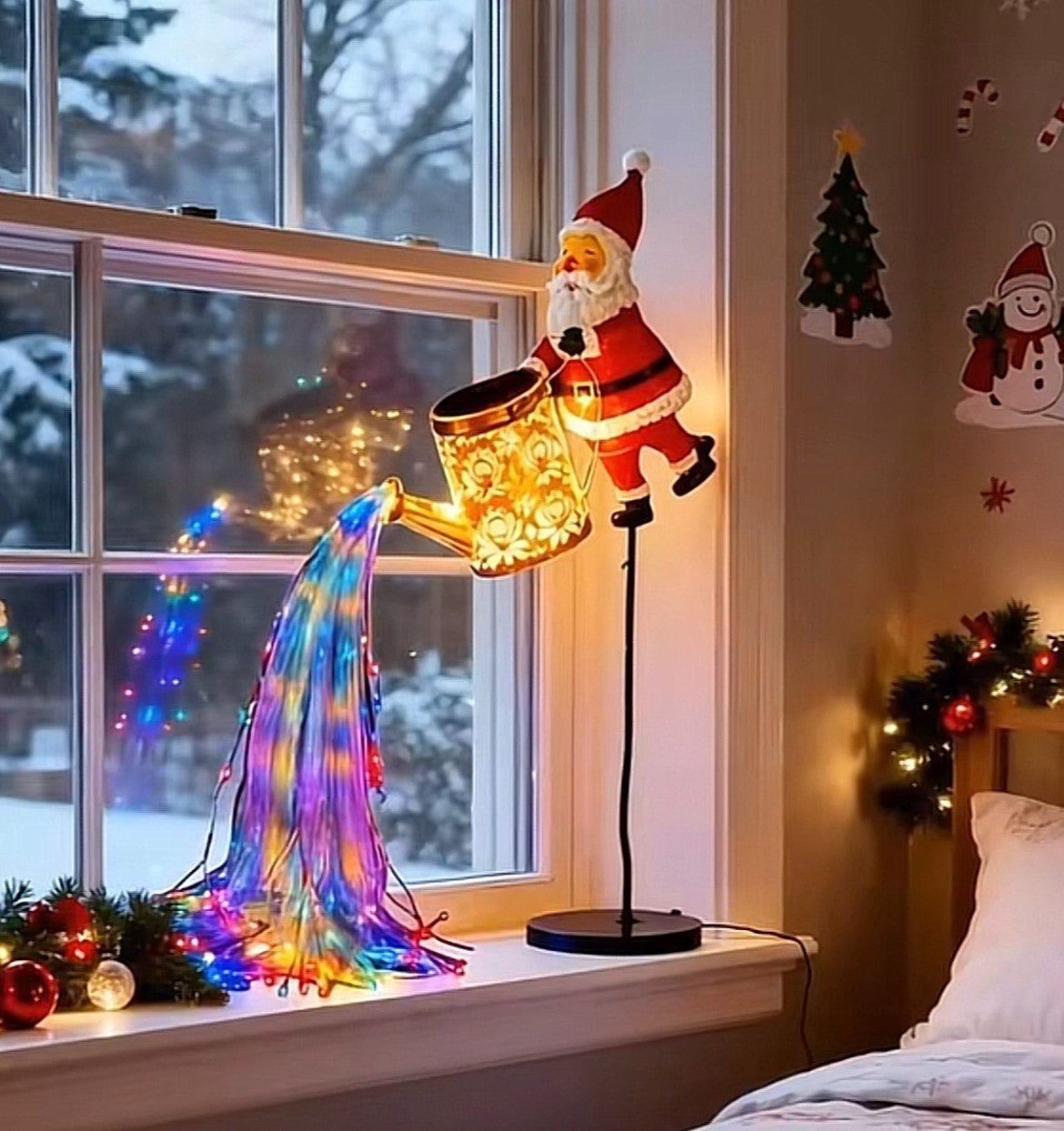 Moș Crăciun care udă – Lumini LED